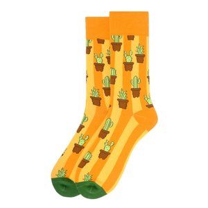Men's Cactus Novelty Socks - Gold